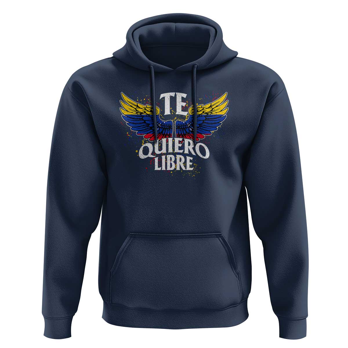 Venezuelan Pride Hoodie Te Quiero Libre Venezuela Flag Wings - Wonder Print Shop