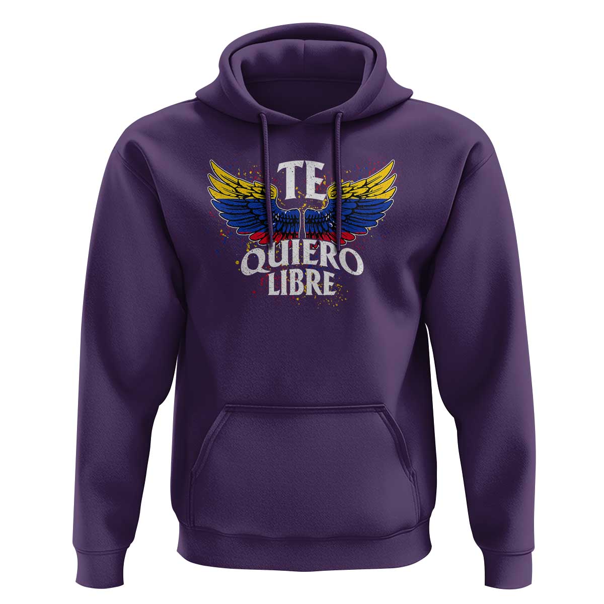 Venezuelan Pride Hoodie Te Quiero Libre Venezuela Flag Wings - Wonder Print Shop