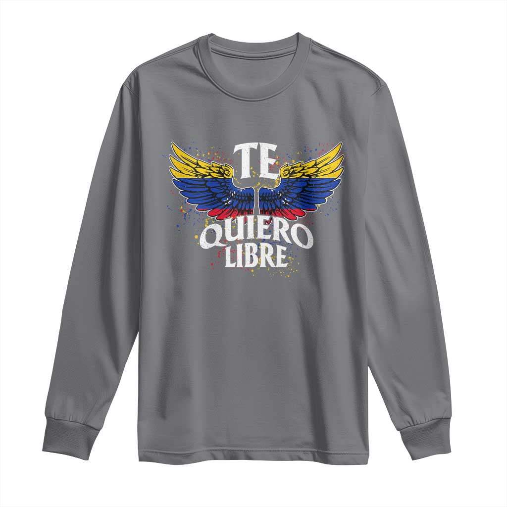 Venezuelan Pride Long Sleeve Shirt Te Quiero Libre Venezuela Flag Wings - Wonder Print Shop