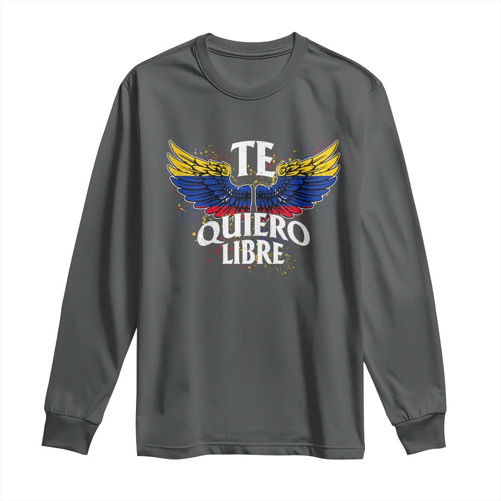 Venezuelan Pride Long Sleeve Shirt Te Quiero Libre Venezuela Flag Wings - Wonder Print Shop