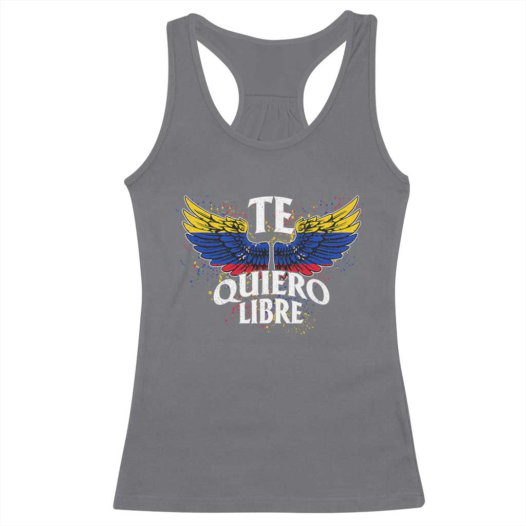 Venezuelan Pride Racerback Tank Top Te Quiero Libre Venezuela Flag Wings - Wonder Print Shop