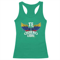 Venezuelan Pride Racerback Tank Top Te Quiero Libre Venezuela Flag Wings - Wonder Print Shop