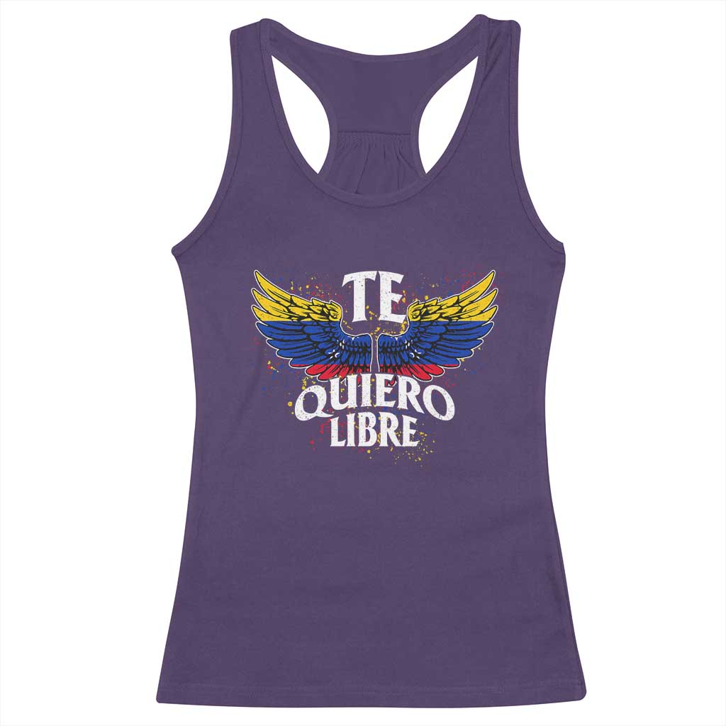 Venezuelan Pride Racerback Tank Top Te Quiero Libre Venezuela Flag Wings - Wonder Print Shop