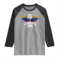 Venezuelan Pride Raglan Shirt Te Quiero Libre Venezuela Flag Wings - Wonder Print Shop
