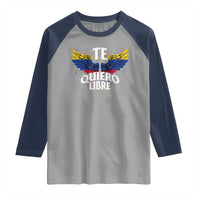 Venezuelan Pride Raglan Shirt Te Quiero Libre Venezuela Flag Wings - Wonder Print Shop