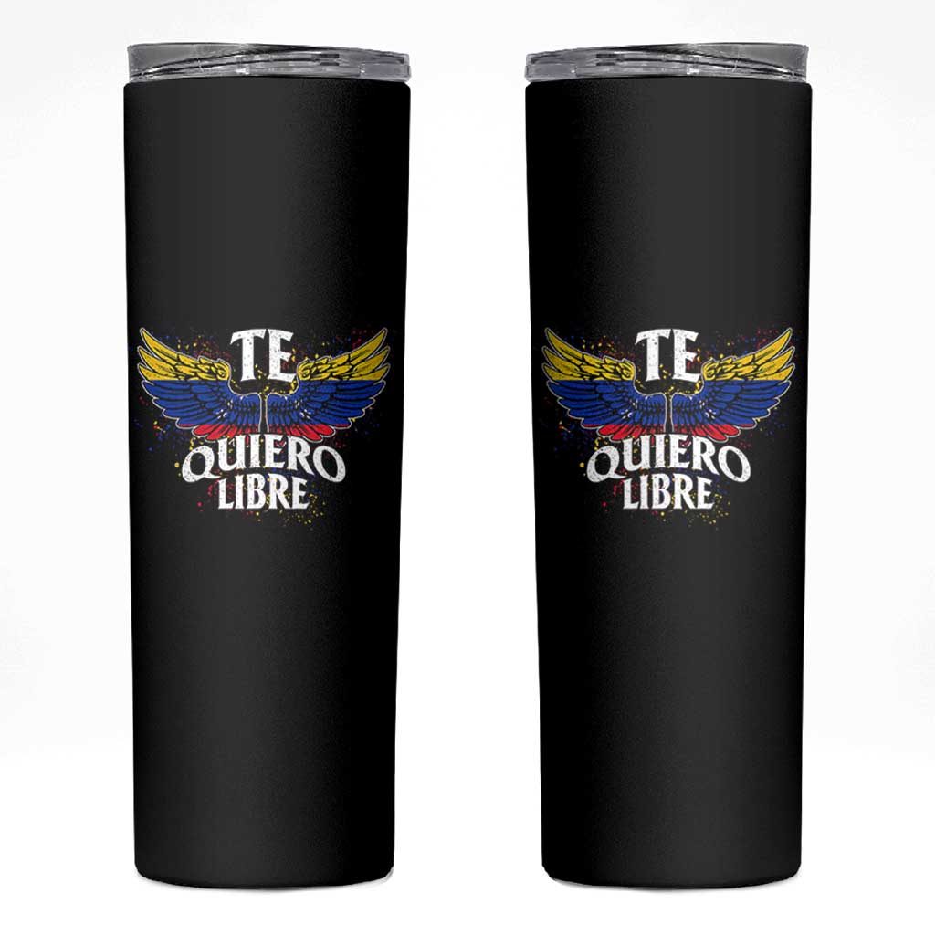 Venezuelan Pride Skinny Tumbler Te Quiero Libre Venezuela Flag Wings - Wonder Print Shop