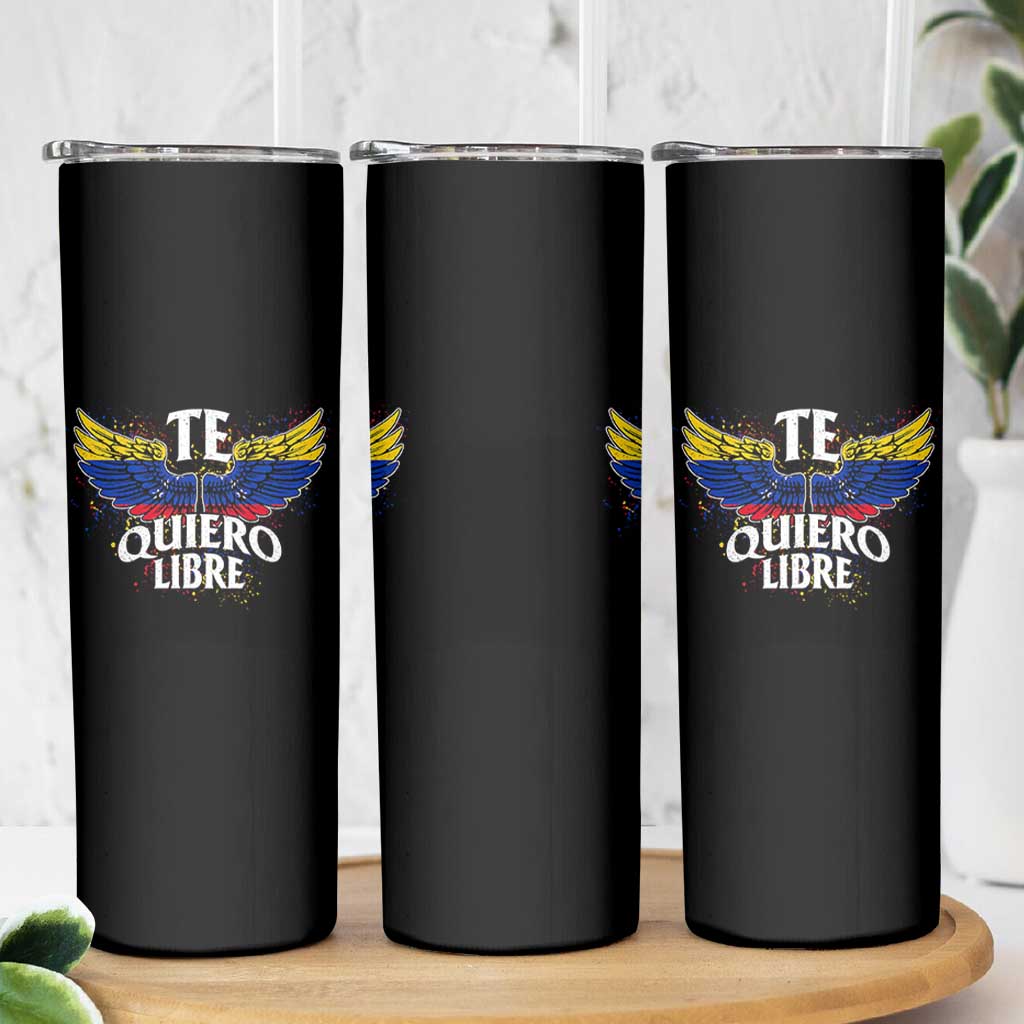 Venezuelan Pride Skinny Tumbler Te Quiero Libre Venezuela Flag Wings - Wonder Print Shop
