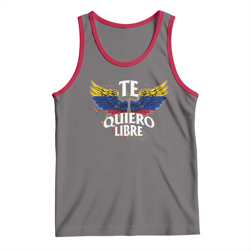 Venezuelan Pride Tank Top Te Quiero Libre Venezuela Flag Wings - Wonder Print Shop