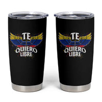 Venezuelan Pride Tumbler Cup Te Quiero Libre Venezuela Flag Wings - Wonder Print Shop