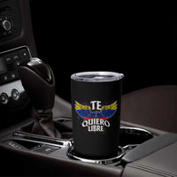 Venezuelan Pride Tumbler Cup Te Quiero Libre Venezuela Flag Wings - Wonder Print Shop