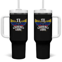 Venezuelan Pride Tumbler With Handle Te Quiero Libre Venezuela Flag Wings - Wonder Print Shop