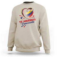 Venezuelan Pride Sweatshirt Te Amamos Venezuela Flag Heart - Wonder Print Shop