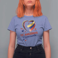 Venezuelan Pride T Shirt For Women Te Amamos Venezuela Flag Heart - Wonder Print Shop