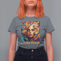 Latina Power T Shirt For Women Hispanic Heritage Month Women Flowers Geometric Painting - Wonder Print Shop