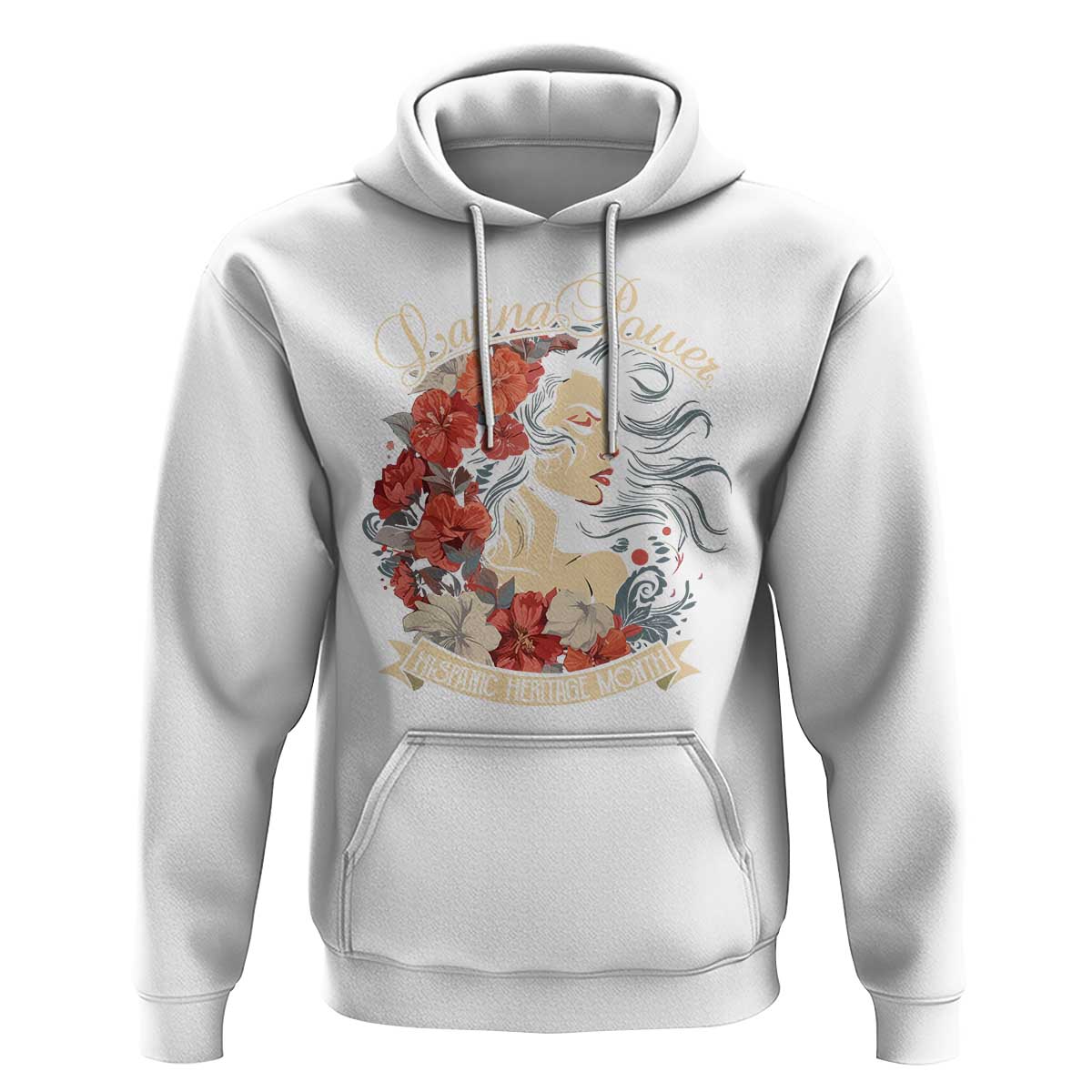 Latina Power Hoodie Hispanic Heritage Month Vintage Women Flowers - Wonder Print Shop