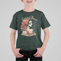Latina Power T Shirt For Kid Hispanic Heritage Month Vintage Women Flowers - Wonder Print Shop