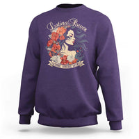 Latina Power Sweatshirt Hispanic Heritage Month Vintage Women Flowers - Wonder Print Shop