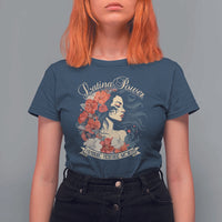 Latina Power T Shirt For Women Hispanic Heritage Month Vintage Women Flowers - Wonder Print Shop