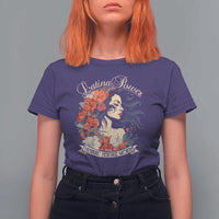 Latina Power T Shirt For Women Hispanic Heritage Month Vintage Women Flowers - Wonder Print Shop