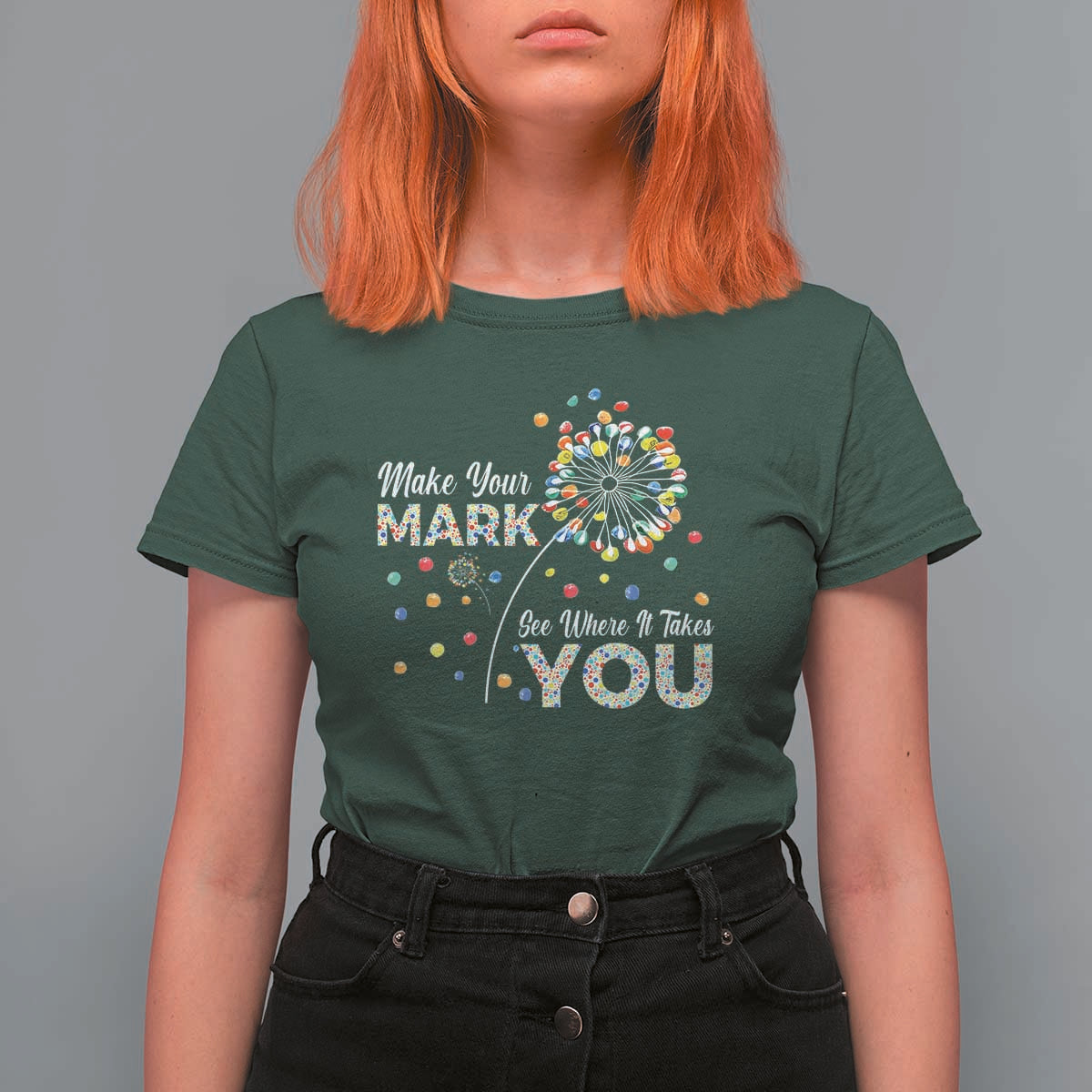 International Dot Day T Shirt For Women Make Your Mark See Where It Takes Dandelion Dot - Wonder Print Shop