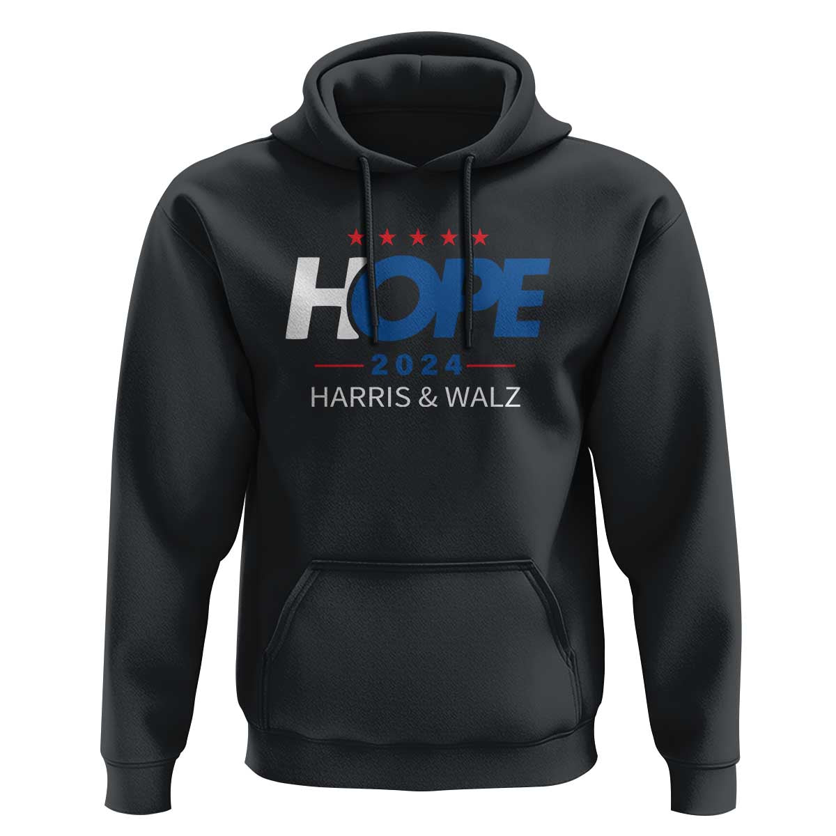 Harris Walz 2024 Supporter Hoodie Hope Ope Presidential Election Stars - Wonder Print Shop