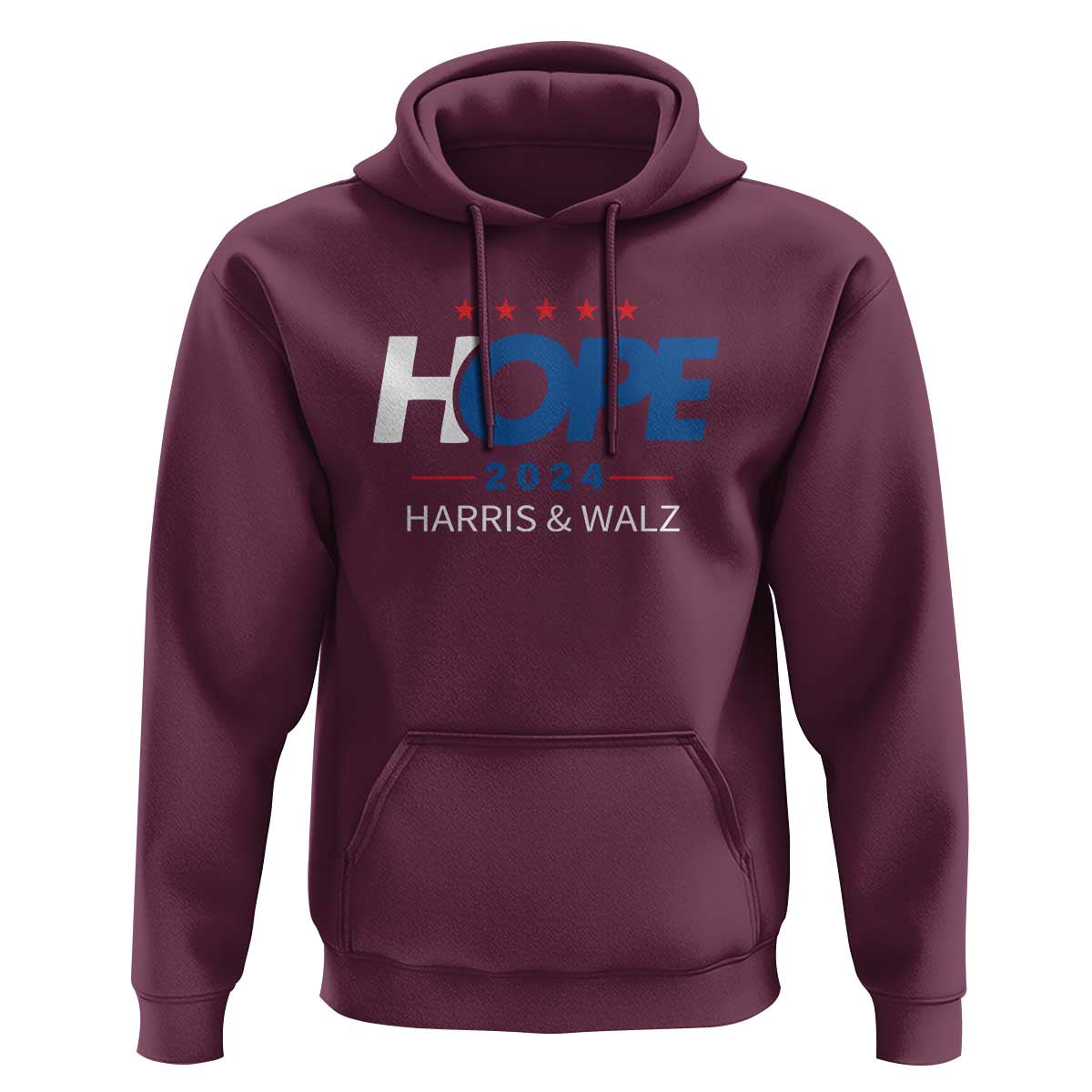Harris Walz 2024 Supporter Hoodie Hope Ope Presidential Election Stars - Wonder Print Shop