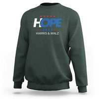 Harris Walz 2024 Supporter Sweatshirt Hope Ope Presidential Election Stars - Wonder Print Shop