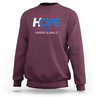 Harris Walz 2024 Supporter Sweatshirt Hope Ope Presidential Election Stars - Wonder Print Shop