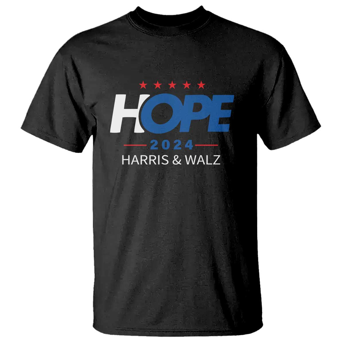 Harris Walz 2024 Supporter T Shirt Hope Ope Presidential Election Stars - Wonder Print Shop