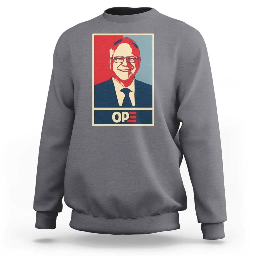 Harris Walz 2024 Sweatshirt Ope Tim Presidential Election Portrait - Wonder Print Shop