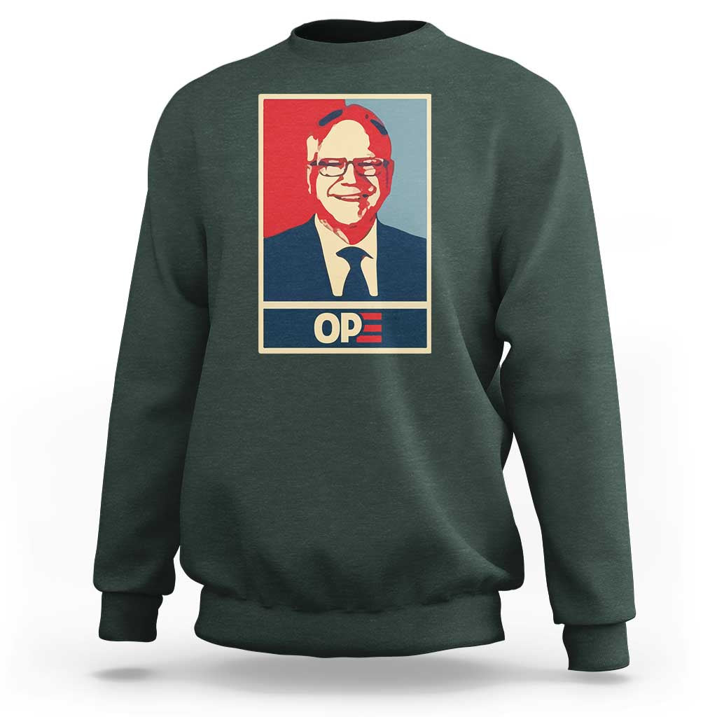 Harris Walz 2024 Sweatshirt Ope Tim Presidential Election Portrait - Wonder Print Shop