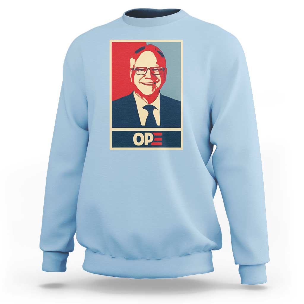 Harris Walz 2024 Sweatshirt Ope Tim Presidential Election Portrait - Wonder Print Shop