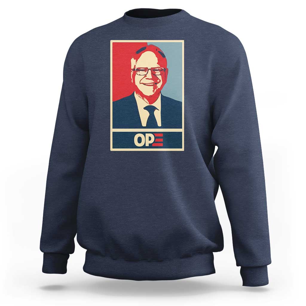 Harris Walz 2024 Sweatshirt Ope Tim Presidential Election Portrait - Wonder Print Shop