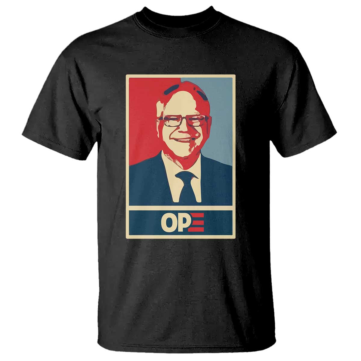 Harris Walz 2024 T Shirt Ope Tim Presidential Election Portrait - Wonder Print Shop