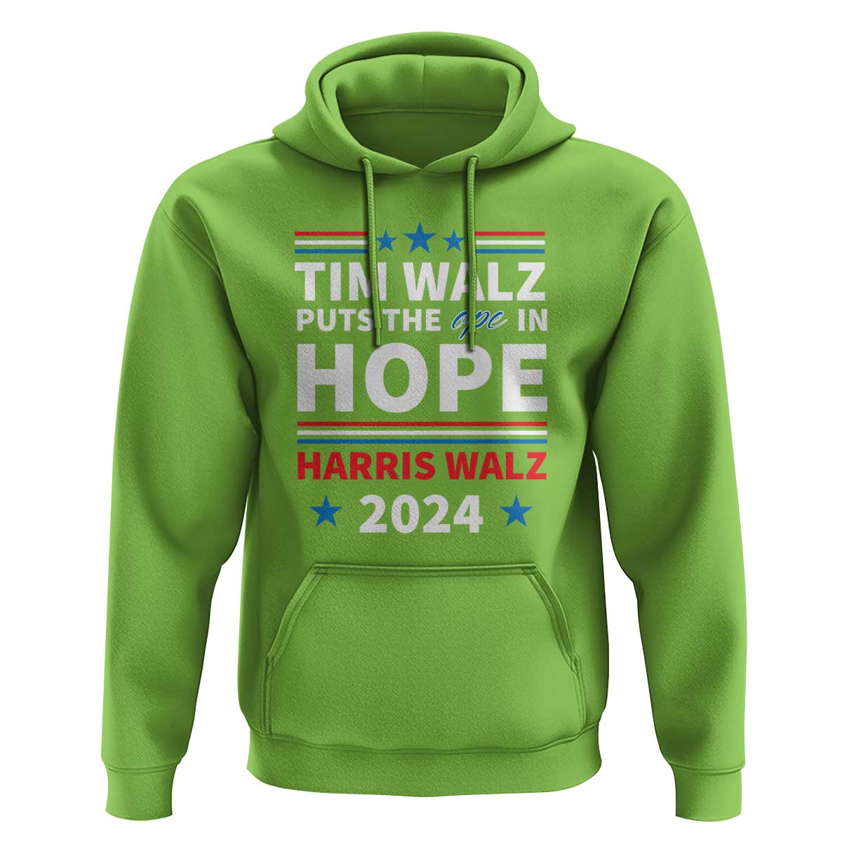 Harris Walz 2024 Supporter Hoodie Tim Walz Puts The Ope In Hope Stars - Wonder Print Shop