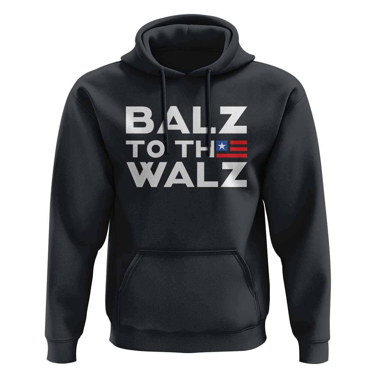 Funny Harris Walz Supporter Hoodie Balz To The Walz American Flag - Wonder Print Shop