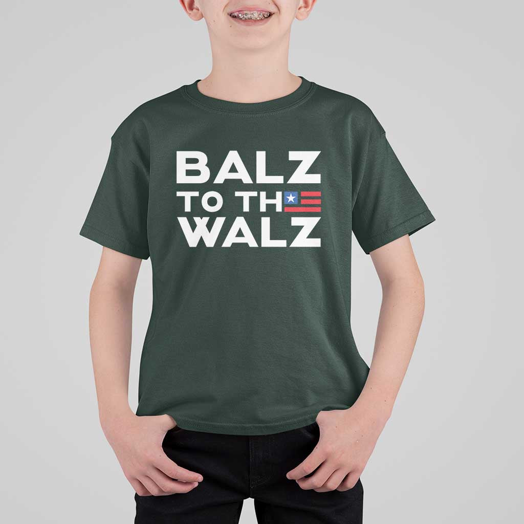 Funny Harris Walz Supporter T Shirt For Kid Balz To The Walz American Flag - Wonder Print Shop