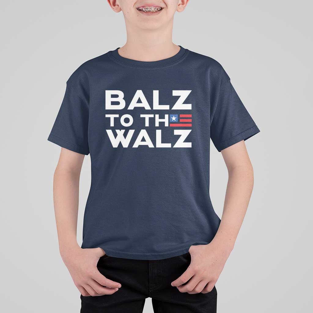 Funny Harris Walz Supporter T Shirt For Kid Balz To The Walz American Flag - Wonder Print Shop