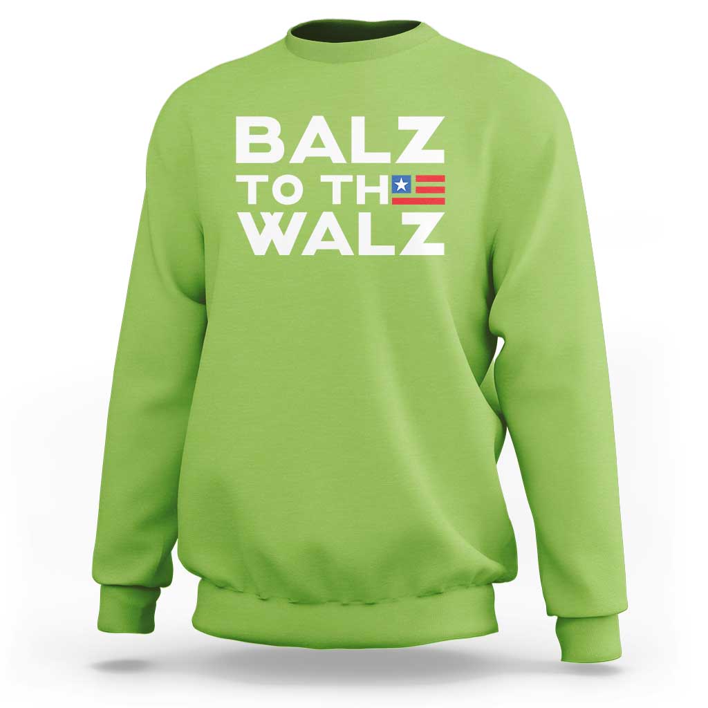 Funny Harris Walz Supporter Sweatshirt Balz To The Walz American Flag - Wonder Print Shop