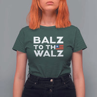 Funny Harris Walz Supporter T Shirt For Women Balz To The Walz American Flag - Wonder Print Shop