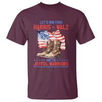 Harris Walz T Shirt Let's Win This And The Joyful Warriors American Flag - Wonder Print Shop