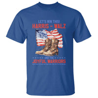 Harris Walz T Shirt Let's Win This And The Joyful Warriors American Flag - Wonder Print Shop