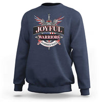 Harris Walz Sweatshirt Joyful Warriors Vintage Sword American Flag - Wonder Print Shop