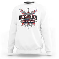 Harris Walz Sweatshirt Joyful Warriors Vintage Sword American Flag - Wonder Print Shop