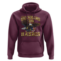 Veterans For Harris 2024 Hoodie Military Vintage Eagle Gun American Flag - Wonder Print Shop