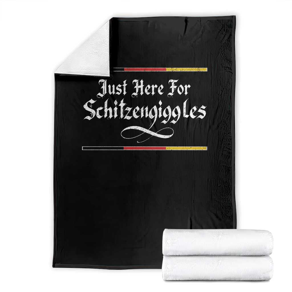 Just Here For Schitzengiggles Funny Oktoberfest Throw Blanket German Beer Festival Humor