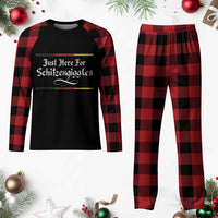 Just Here For Schitzengiggles Funny Oktoberfest Plaid Pajama Set German Beer Festival Humor