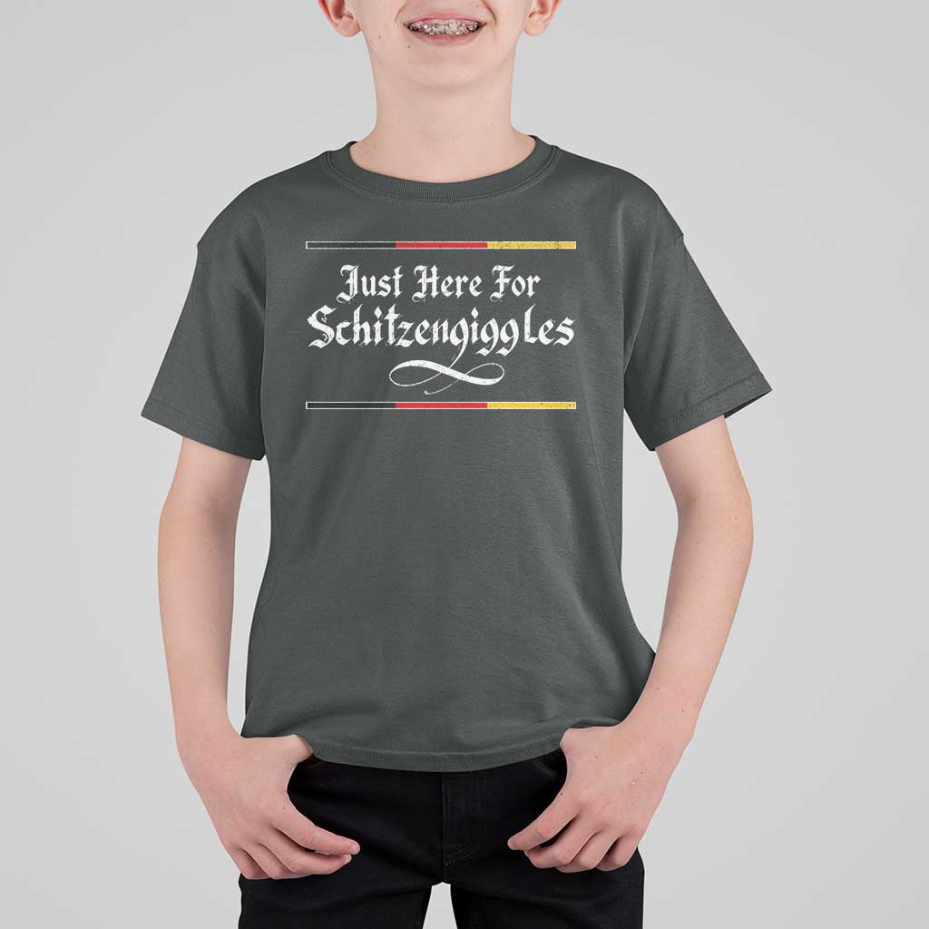 Just Here For Schitzengiggles Funny Oktoberfest T Shirt For Kid German Beer Festival Humor
