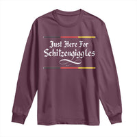 Just Here For Schitzengiggles Funny Oktoberfest Long Sleeve Shirt German Beer Festival Humor