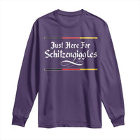 Just Here For Schitzengiggles Funny Oktoberfest Long Sleeve Shirt German Beer Festival Humor
